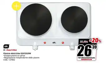 Ok. Piastra elettriche ODP2520W