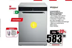 MediaWorld Lavastoviglie a libera installazione Whirlpool offerta