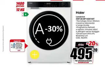 MediaWorld Lavatrice Haier offerta