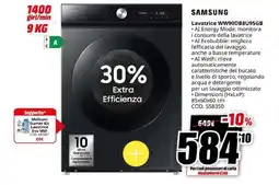 MediaWorld Samsung Lavatrice WW90DB8U95GB offerta