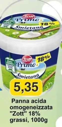 Mix Markt Panna acida omogeneizzata "Zott" 18% grassi offerta
