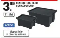 Brico OK CONTENITORE NERO CON COPERCHIO rotho offerta
