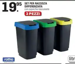 Brico OK SET PER RACCOLTA DIFFERENZIATA rotho offerta