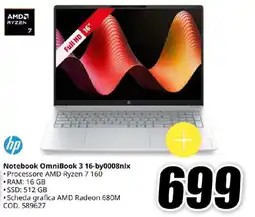 MediaWorld hp Notebook OmniBook 3 16-by0008n1x offerta