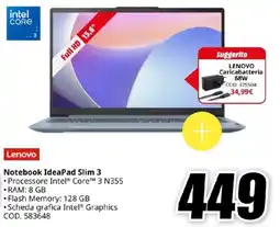 MediaWorld Lenovo Notebook IdeaPad Slim 3 offerta