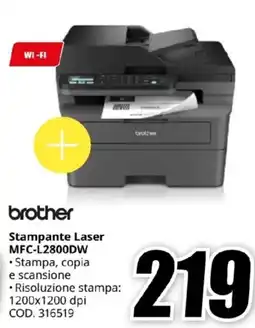 MediaWorld brother Stampante Laser MFC-L2800DW offerta