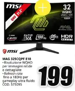 MediaWorld MSI MAG 325CQPF E18 offerta