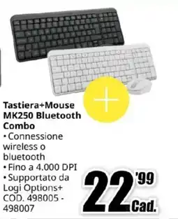 MediaWorld Tastiera+Mouse MK250 Bluetooth Combo offerta
