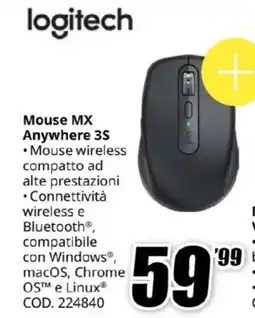 MediaWorld logitech Mouse MX Anywhere 3S offerta