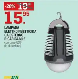 Brico OK LAMPADA ELETTROINSETTICIDA DA ESTERNO RICARICABILE offerta