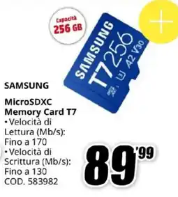 MediaWorld SAMSUNG MicroSDXC Memory Card T7 offerta