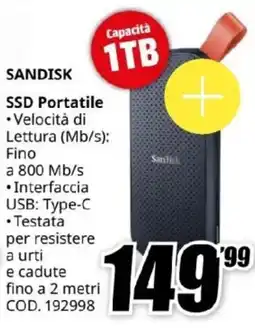 MediaWorld SANDISK SSD Portatile offerta