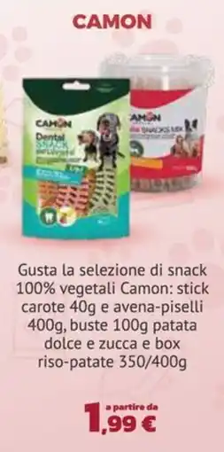 Joe Zampetti Camon snack vegetali offerta