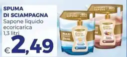 Pilato Spuma di sciampagna sapone liquido ecoricarica offerta
