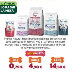 Joe Zampetti Monge Natural Superpremium deliziose crocchette per gatti sterilizzati offerta