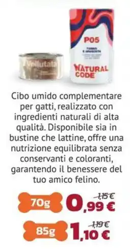 Joe Zampetti Cibo umido complementare per gatti NATURAL CODE offerta