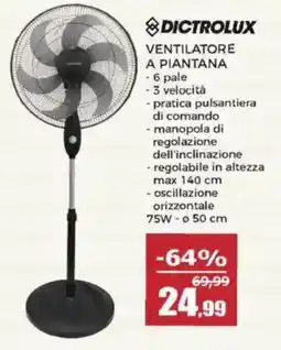 Happy Casa Dictrolux ventilatore a piantana offerta