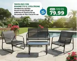 Happy Casa TAVOLINO CON DIVANETTO E 2 POLTRONE offerta