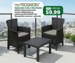 Happy Casa PROGARDEN TAVOLINO CON 2 POLTRONE offerta