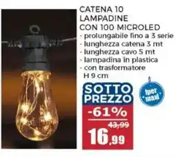 Happy Casa Catena 10 lampadine con 100 microled offerta