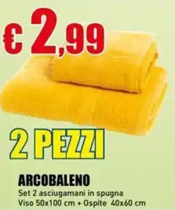 Casalandia ARCObALENO Set 2 asciugamani in spugna offerta