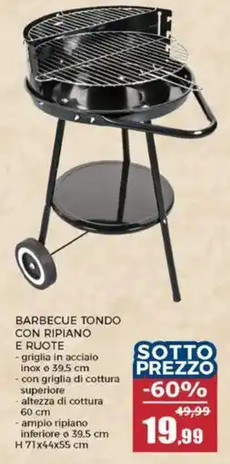 Happy Casa BARBECUE TONDO CON RIPIANO E RUOTE offerta