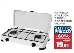 Happy Casa Fornello a gas con 2 fuochi e coperchio offerta