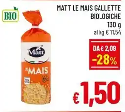 Famila Market Matt Le Mais Gallette Biologiche offerta
