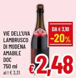 Famila Market VIE DELL'UVA LAMBRUSCO DI MODENA AMABILE DOC offerta