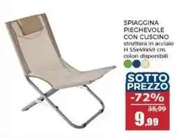 Happy Casa Spiaggina pieghevole con cuscino offerta