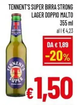 Famila Market Tennent's Super Birra Strong Lager Doppio Malto offerta