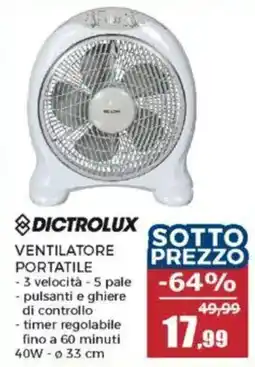 Happy Casa Dictrolux ventilatore portatile offerta