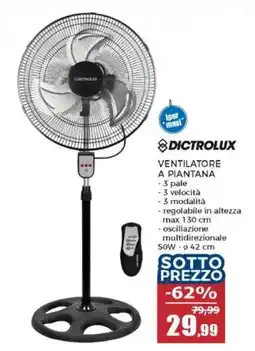 Happy Casa Dictrolux ventilatore a piantana offerta