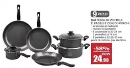 Happy Casa BATTERIA DI PENTOLE E PADELLE CON COPERCHI offerta