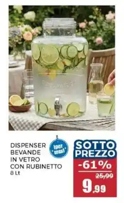 Happy Casa Dispenser bevande in vetro con rubinetto offerta