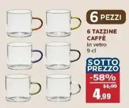 Happy Casa Tazzine caffè in vetro offerta