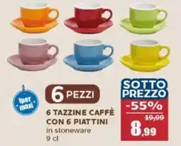 Happy Casa 6 tazzine caffè con 6 piattini offerta