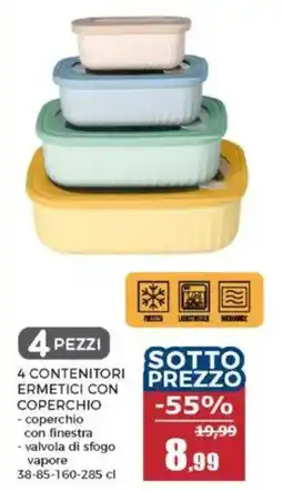 Happy Casa 4 contenitori ermetici con coperchio offerta