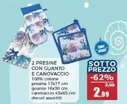 Happy Casa 2 presine con guanto e canovaccio offerta