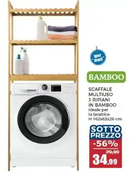Happy Casa SCAFFALE MULTIUSO 3 RPIANI IN BAMBOO offerta