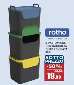 Happy Casa rotho 3 PATTUMIERE PER RACCOLTA DIFFERENZIATA offerta