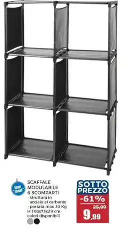 Happy Casa Scaffale modulabile 6 scomparti offerta