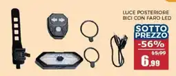 Happy Casa Luce posteriore bici con faro led offerta