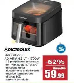 Happy Casa Dictrolux friggitrice ad aria 6,5 lt - 1700w offerta