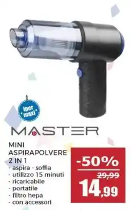 Happy Casa MASTER MINI ASPIRAPOLVERE 2 IN 1 offerta