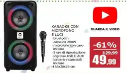 Happy Casa Karaoke con microfono e luci offerta