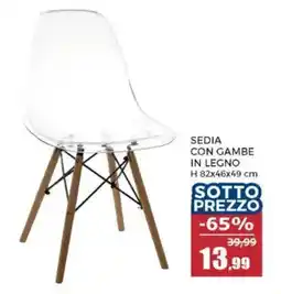 Happy Casa Sedia con gambe in legno offerta