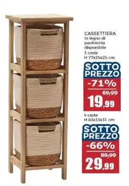 Happy Casa Cassettiera in legno di paulownia offerta