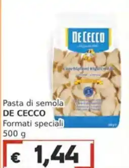 Italy Cash Pasta di semola DE CECCO Formati speciali offerta