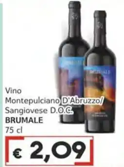 Italy Cash Vino Montepulciano D'Abruzzo/ Sangiovese D.O.C. BRUMALE offerta
